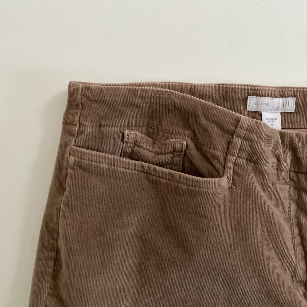 J.Jill Corduroy Pants Sz 4 Brown Straight Leg Stretch Classic Capsule Preppy - Picture 5 of 12